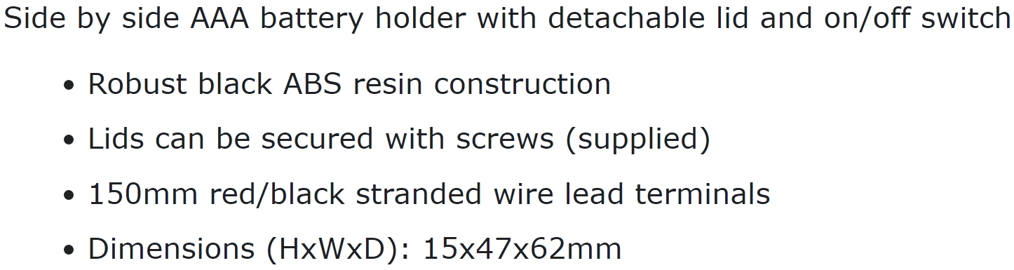בית תושבת לסוללות SBH-411-AS AAA